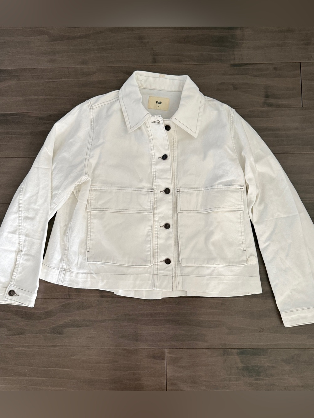 Folk Women's White Boxy
Denim Jacket large
